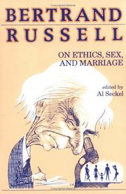 Front cover of Bertrand Russell on ethics, sex, and marriage by Bertrand Russell
