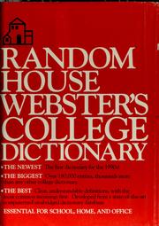 Front cover of Random House Webster's college dictionary. by RH Disney Staff
