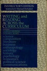 Front cover of Writing and Reading Across the Curriculum by Rosen