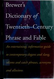 Front cover of Brewer's dictionary of 20th-century phrase and fable by Ebenezer Cobham Brewer