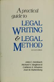 Cover of A practical guide to legal writing and legal method by John C. Dernbach