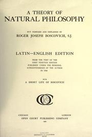 Cover of A theory of natural philosophy by Ruggero Giuseppe Boscovich
