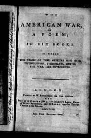 Front cover of The American war by George Cockings
