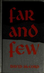Cover of Far and few by David Thompson Watson McCord