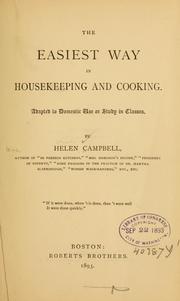 Front cover of The easiest way in housekeeping and cooking by Helen Stuart Campbell