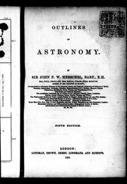 Front cover of Outlines of astronomy by John Frederick William Herschel