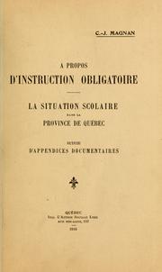 Cover of A propos d'instruction obligatoire by C.-J Magnan
