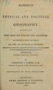 Front cover of Elements of physical and political geoography by Cornelius Sowle Cartée