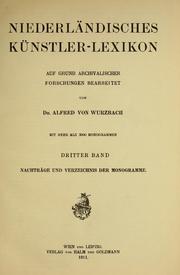 Front cover of Niederländisches Künstler-Lexikon by Alfred von Wurzbach