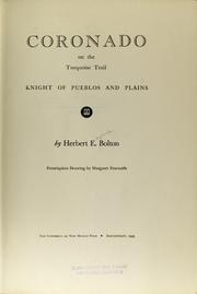 Front cover of Coronado, knight of pueblos and plains by Herbert Eugene Bolton