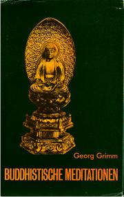 Front cover of Buddhistische Meditationen by Georg Grimm