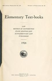 Front cover of Elementary text-books by North Carolina. Dept. of Public Instruction