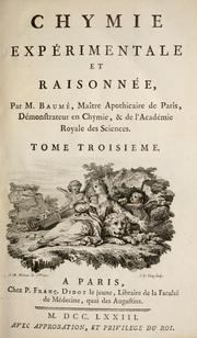 Front cover of Chymie exp©♭rimentale et raissonn©♭e by Antoine Baumé