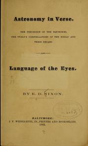 Cover of Astronomy in verse by E. D. Nixon