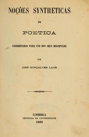 Front cover of Noções syntheticas de poetica by José Gonçalves Lage