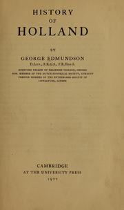 Cover of History of Holland by George Edmundson