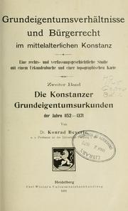 Front cover of Grundeigentumsverhältnisse und Bürgerrecht im mittelalterlichen Konstanz by Konrad Beyerle