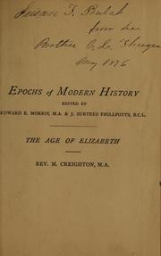 Front cover of The age of Elizabeth by Mandell Creighton