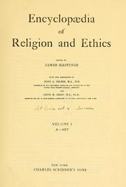 Front cover of Encyclopaedia of religion and ethics by James Hastings