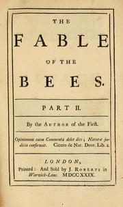 Front cover of The fable of the bees by Bernard Mandeville