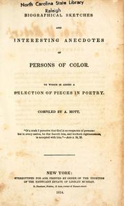 Cover of Biographical sketches and interesting anecdotes of persons of color by Abigail Mott