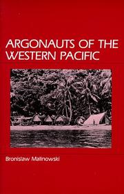 Cover of Argonauts of the western Pacific by Bronisław Malinowski