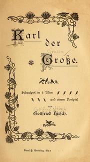 Cover of Karl der Grosse by Gottfried Hirsch