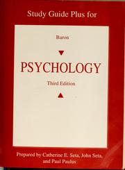 Cover of Study guide plus for Baron, Psychology by Catherine E. Seta
