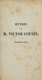 Front cover of Fragments philosophiques by Cousin, Victor