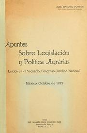 Front cover of Apuntes sobre legislación y política agrarias by José Mariano Pontón