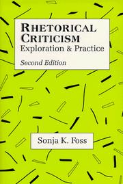 Cover of Rhetorical criticism by Sonja K. Foss