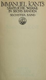 Front cover of Sämtliche Werke by Immanuel Kant