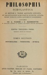 Cover of Philosophia scholastica ad mentem S. Thomae Aquinatis exposita et recentioribus scientiarum inventis aptata by Albert Farges