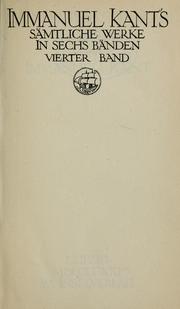 Front cover of Sämtliche Werke by Immanuel Kant