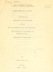 Front cover of Modern education in China by Hsüan Tʻang