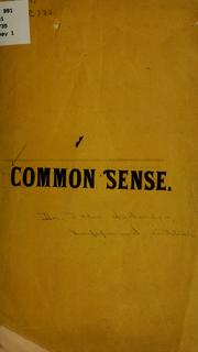 Cover of Common sense by John Anderson