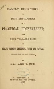 Front cover of Family directory by Ann Cox