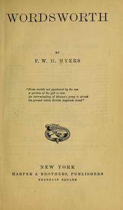 Cover of Wordsworth by Frederic William Henry Myers