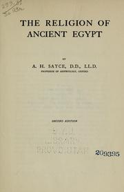 Cover of The religion of ancient Egypt by Archibald Henry Sayce