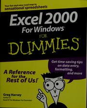 Cover of Excel 2000 for Windows for dummies by Greg Harvey
