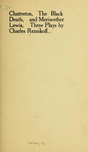 Cover of Chatterton, The Black death by Charles Reznikoff