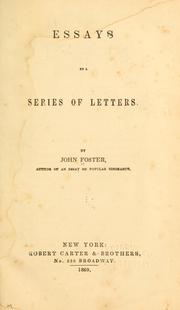 Cover of Essays by a series of letters by John Foster