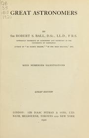 Front cover of Great astronomers by Sir Robert Stawell Ball