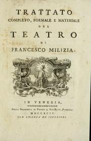 Cover of Trattato completo, formale e materiale del teatro by Francesco Milizia