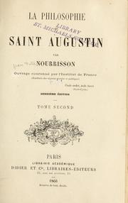 Cover of La philosophie de Saint Augustin by Jean-Félix Nourrisson