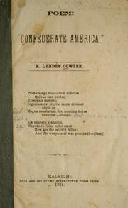 Front cover of Poem : "Confederate America" by R. Lyndon Cowper
