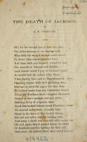Front cover of The death of Jackson by H. M. Thompson
