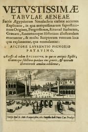 Front cover of Vetvstissimae tabvlae aeneae sacris aegyptiorum simulachris coelatae accurata explicatio by Lorenzo Pignoria