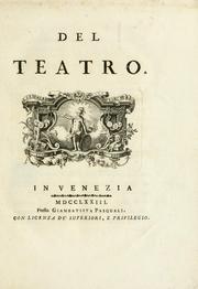 Cover of Del teatro by Francesco Milizia