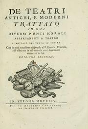 Cover of De' teatri antichi, e moderni by Scipione Maffei, marchese